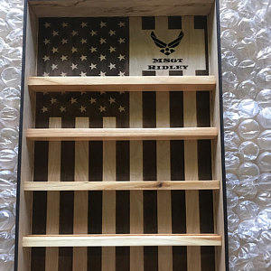 Engraved Military Challenge Coin Holder Shelf