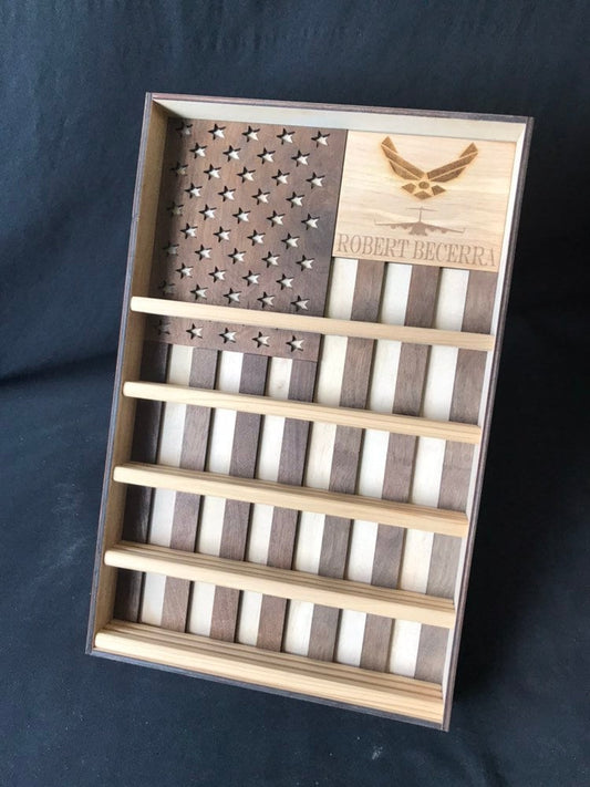 Engraved Military Challenge Coin Holder Shelf