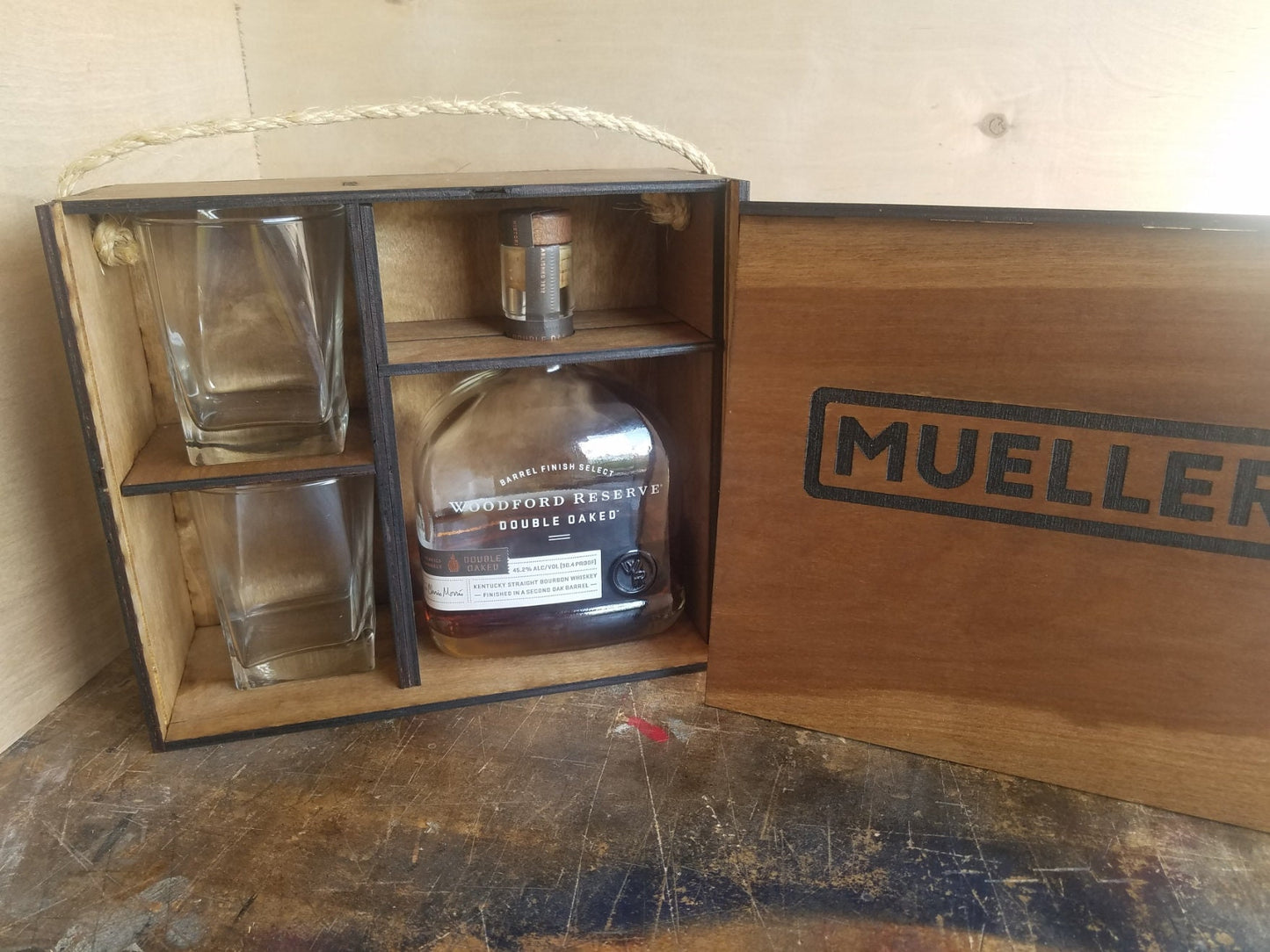 Engraved Wooden Wine Bottle Box